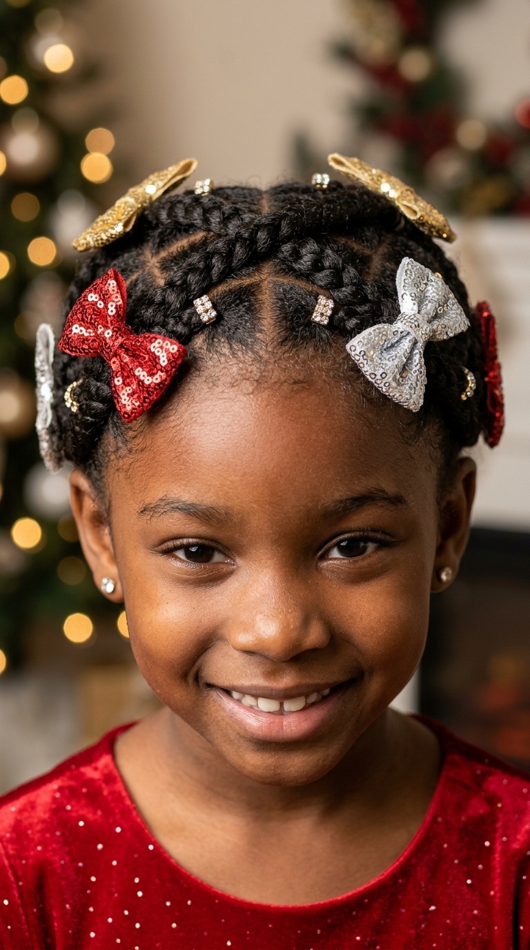 Criss-Cross Braids with Sequin Bows