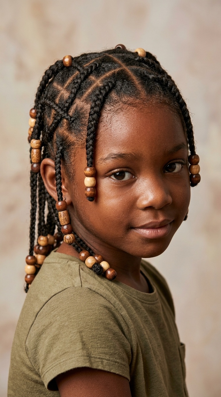 Criss-Cross Braids with Wooden Beads