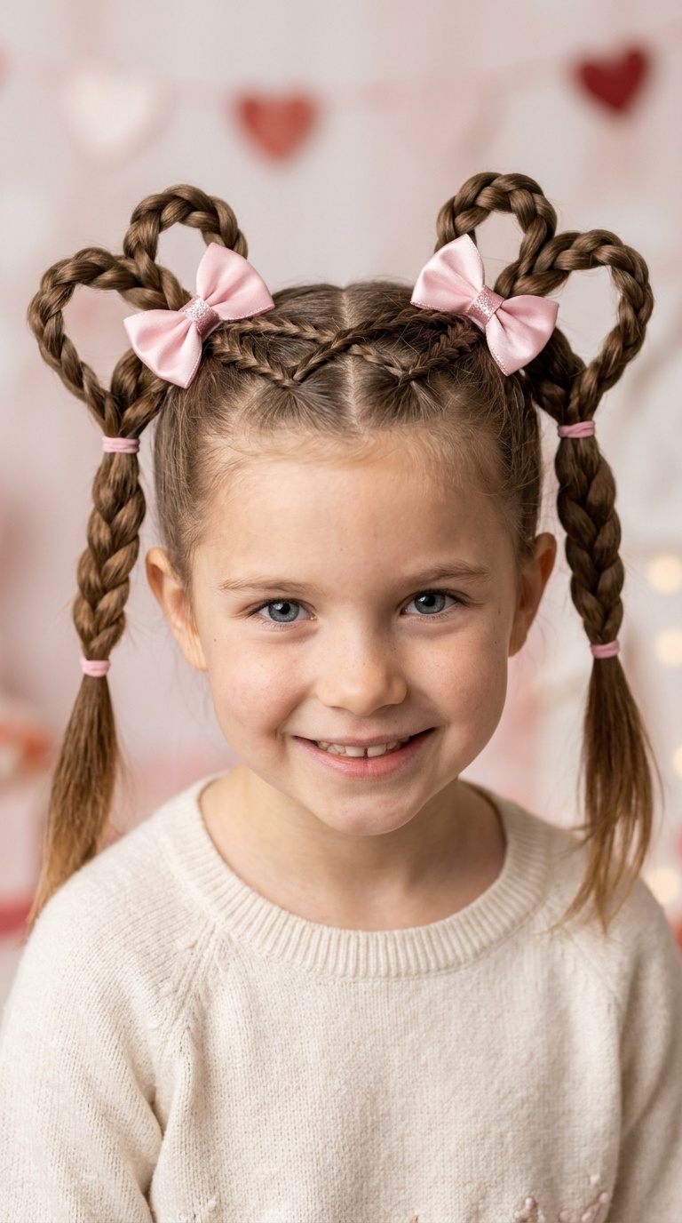 Criss-Cross Heart Pigtails