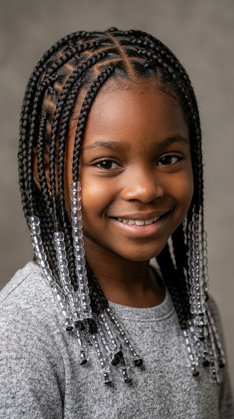 Criss-Cross Patterned Braids with Clear Beads