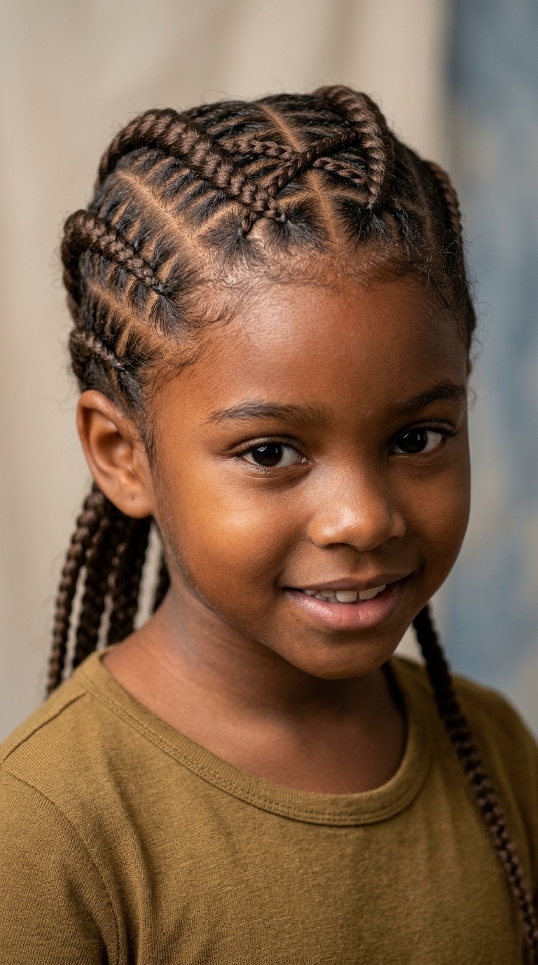 Criss-Cross Patterned Cornrows