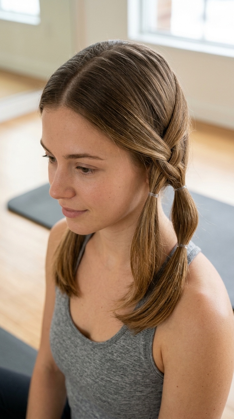Criss-Crossed Low Pigtails