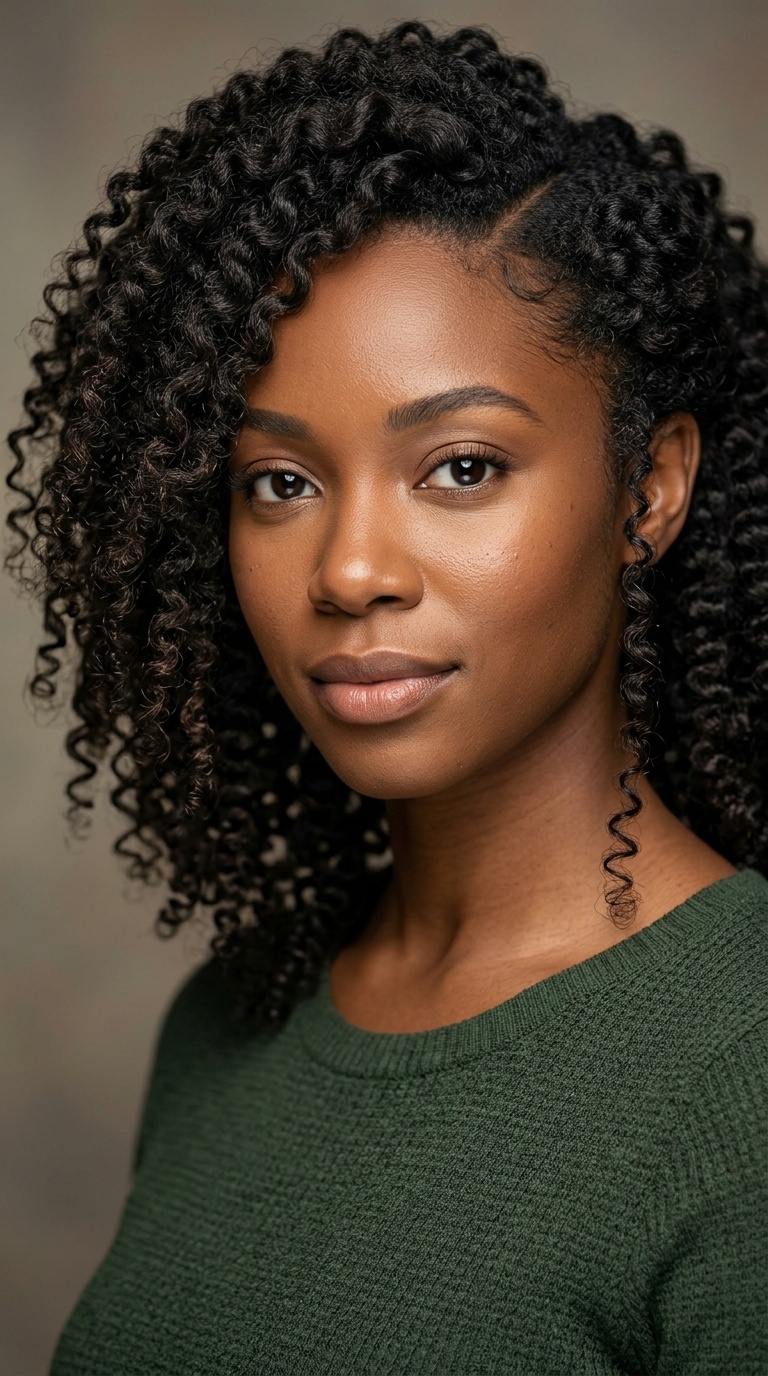 Crochet Curls with Side Volume