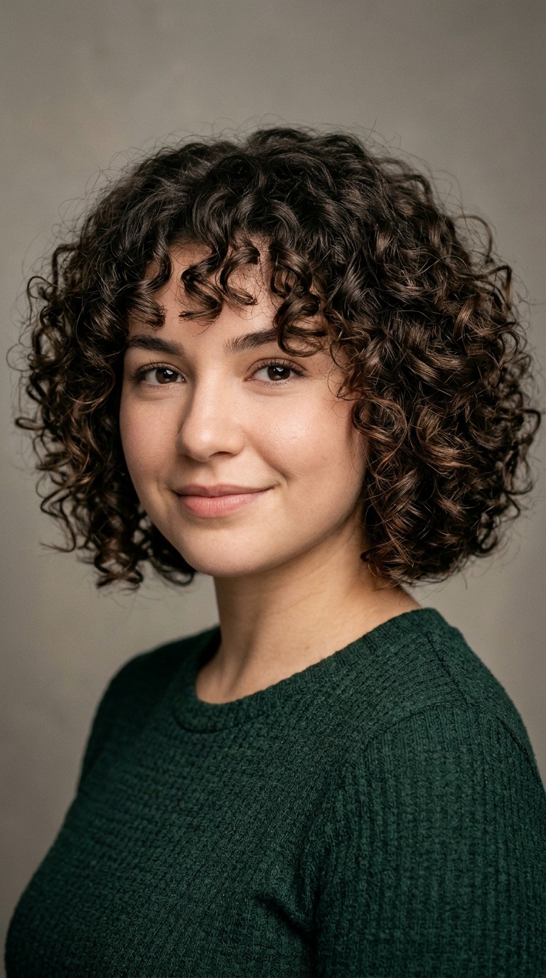 Curly Bob with Graduation