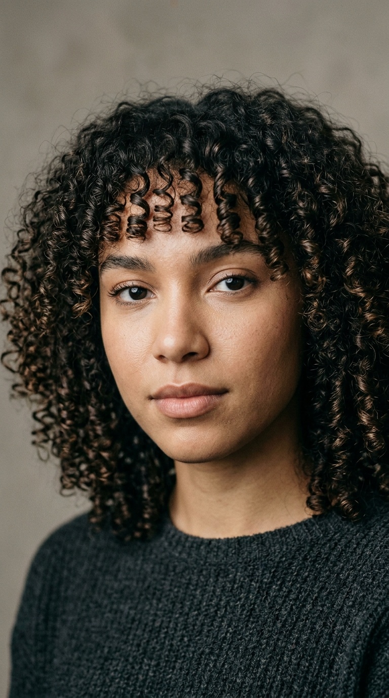 Curly Fringe with Natural Texture
