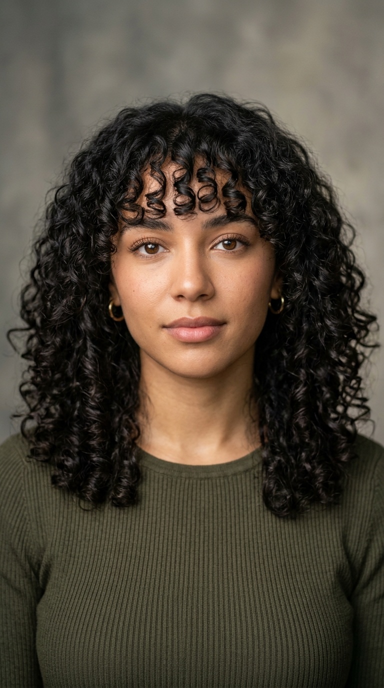 Curly Fringe with Natural Texture