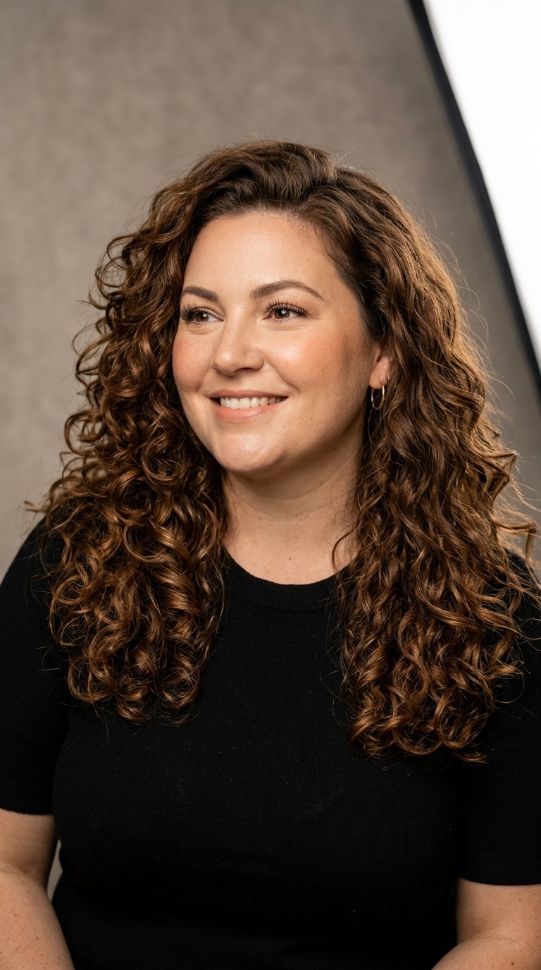 Curly Long Layers with Volume