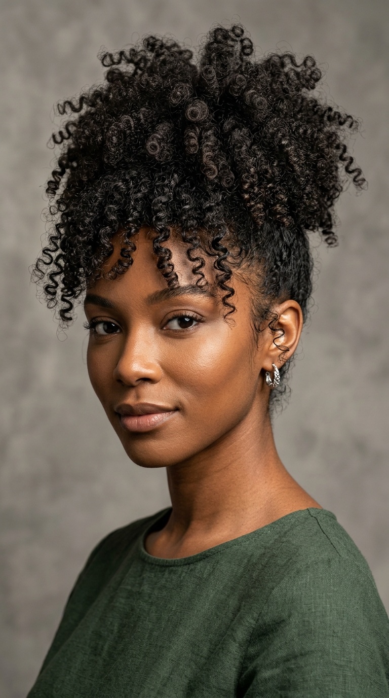 Curly Pineapple Updo