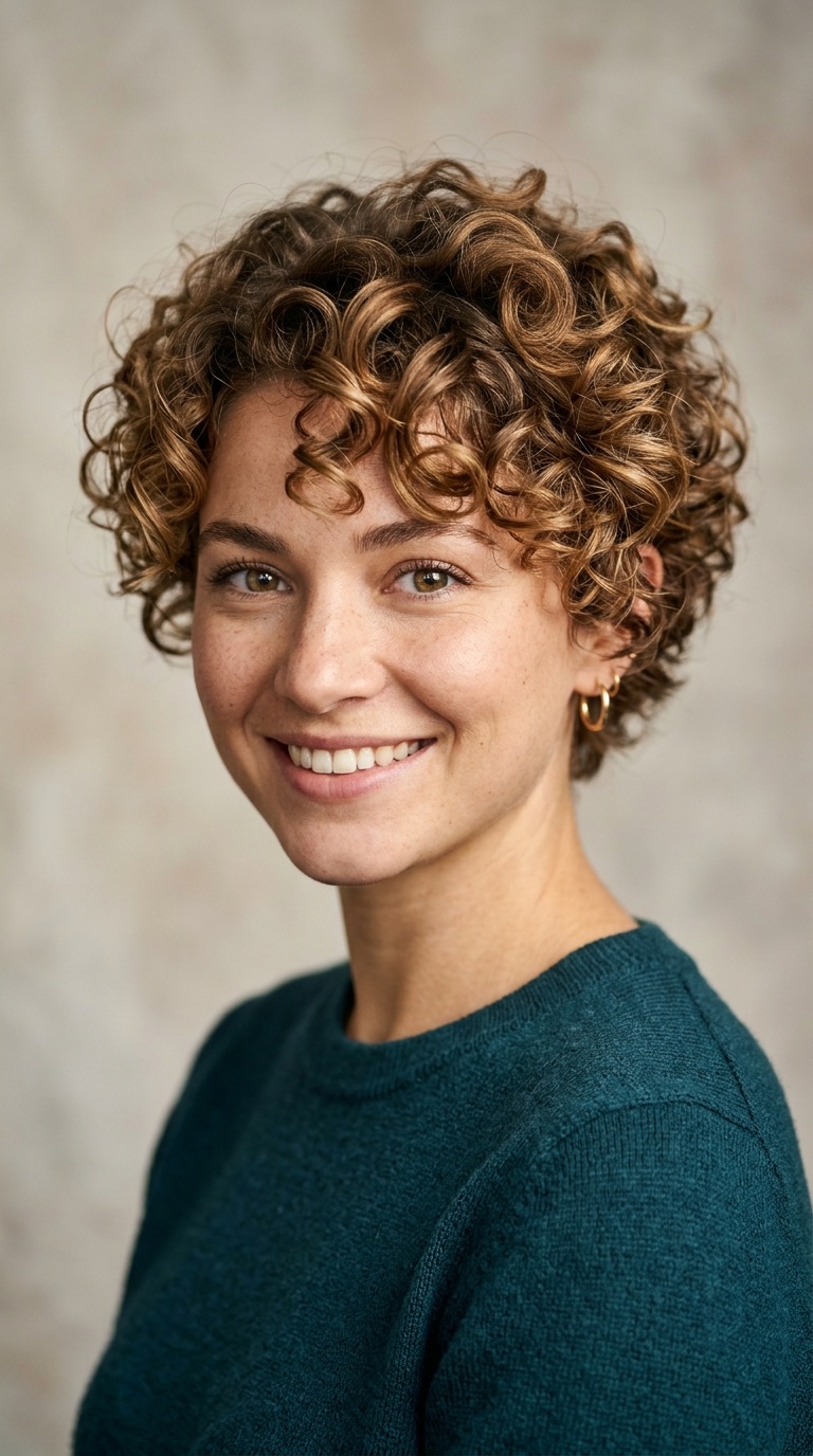 Curly Pixie with Volume