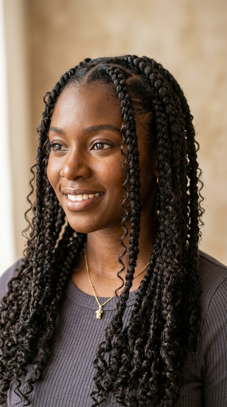 Curly Pull-Through Braids