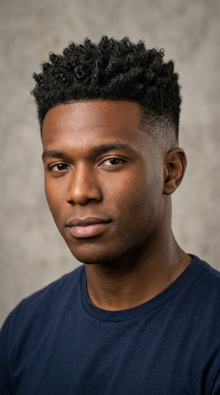 Curly Top Fade