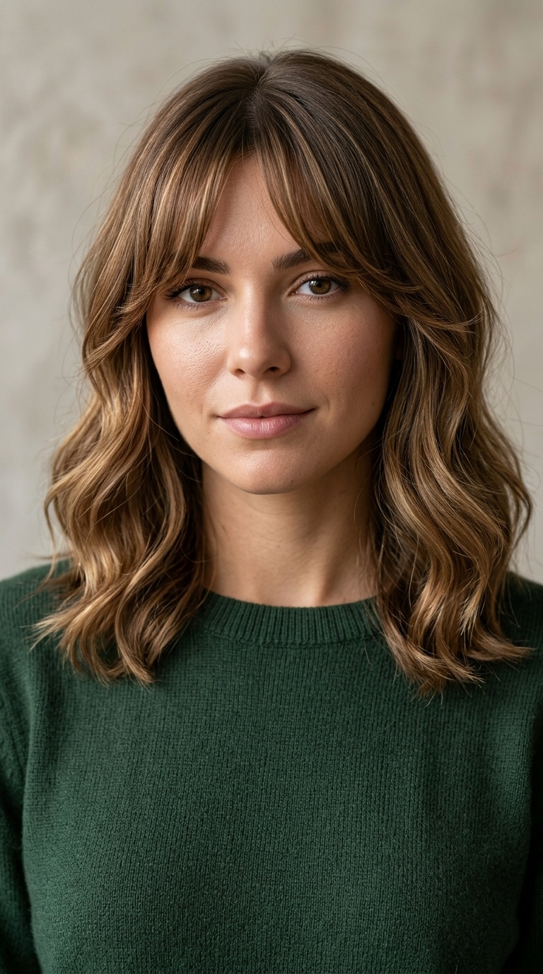 Curtain Bangs and Soft Waves