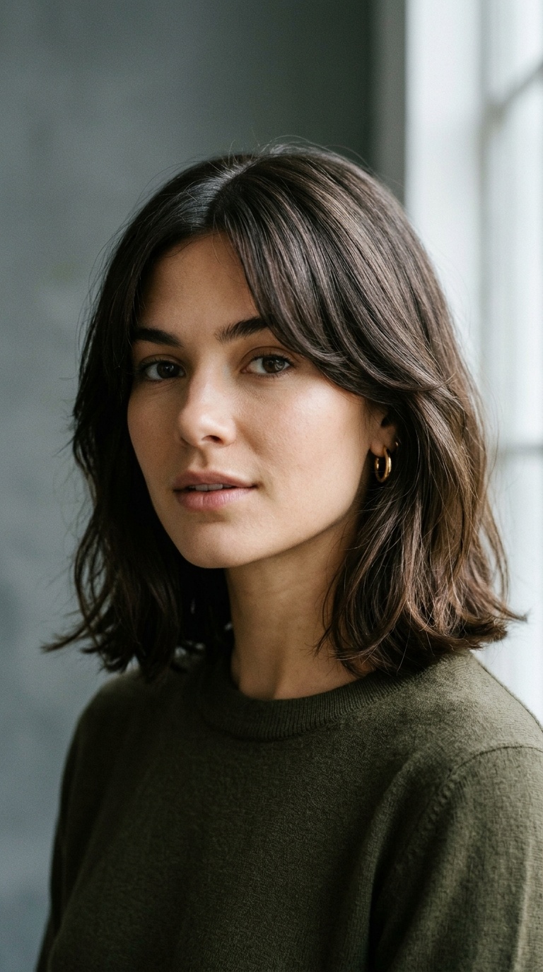 Curtain Bangs with a Middle Part
