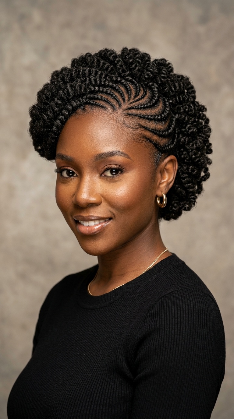 Curved Cornrow-Kiki Hybrid
