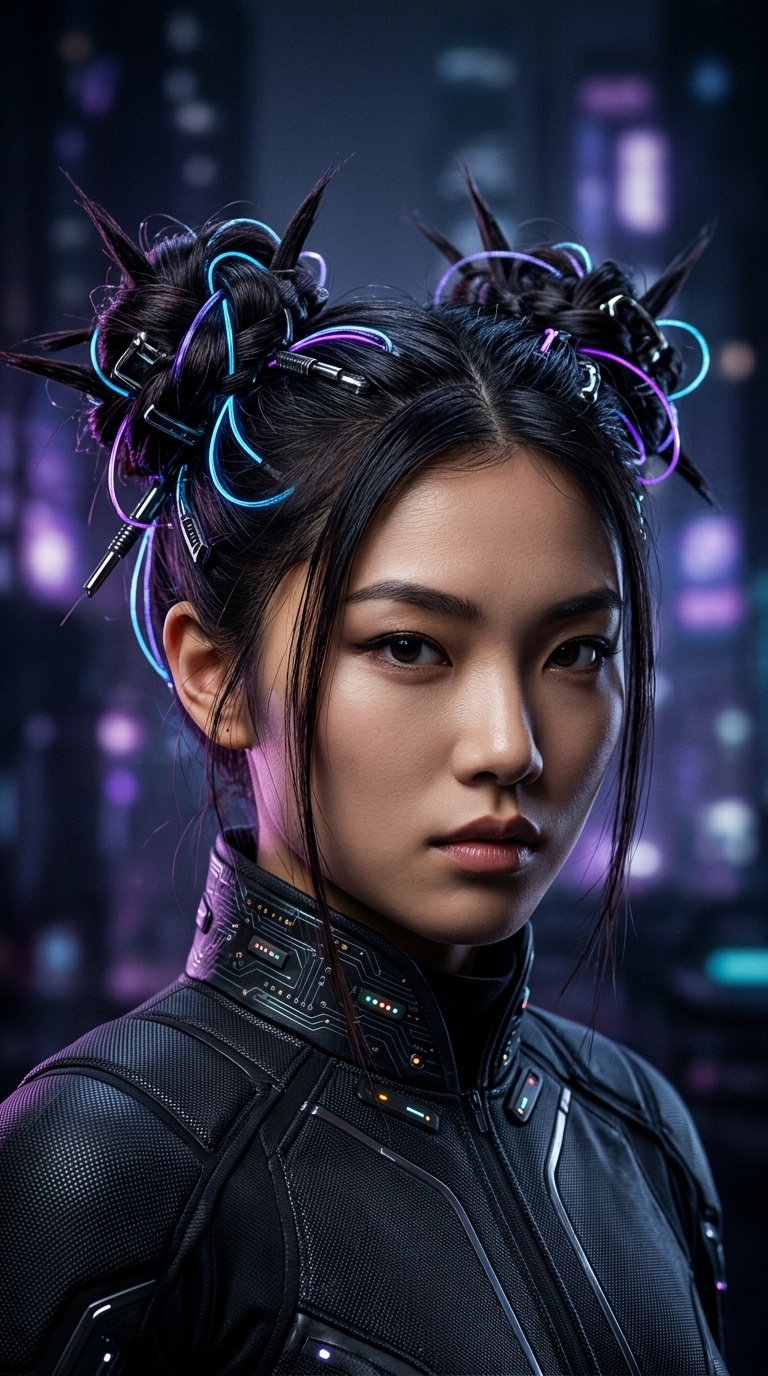 Cyberpunk Spiky Buns