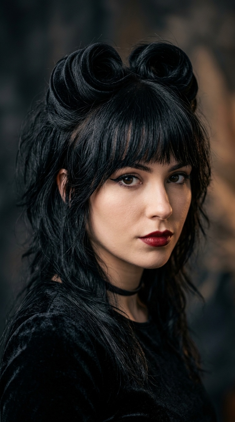 Dark Gothic Shag with Velvet Rolls