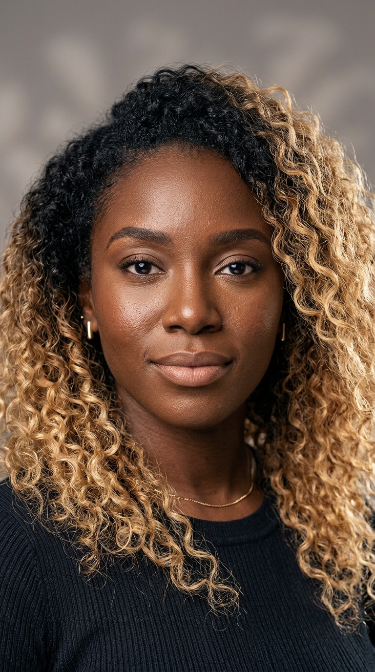 Dark Roots with Sun-Kissed Blonde Ends