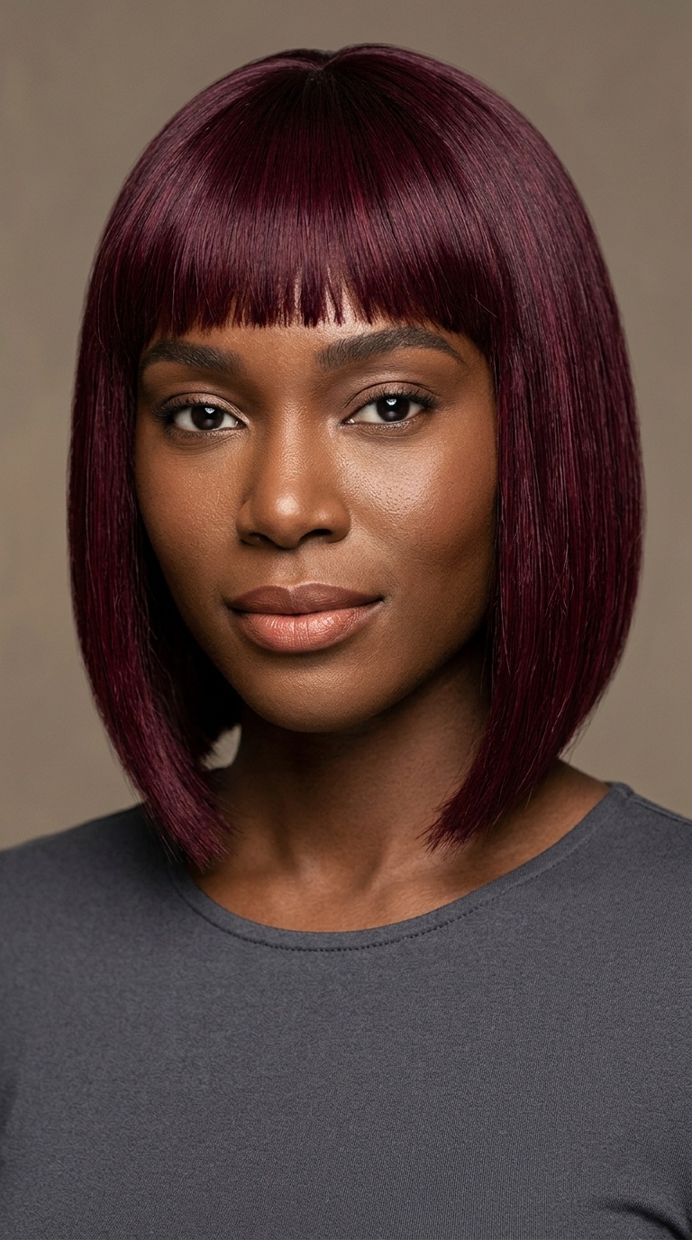 Deep Burgundy A-Line Bob