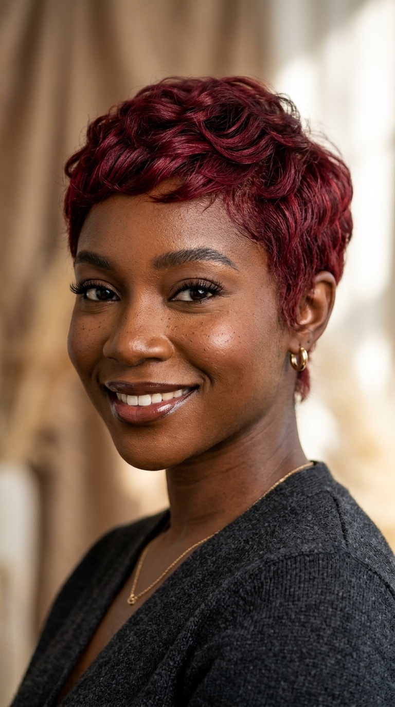 Deep Cherry Red Pixie
