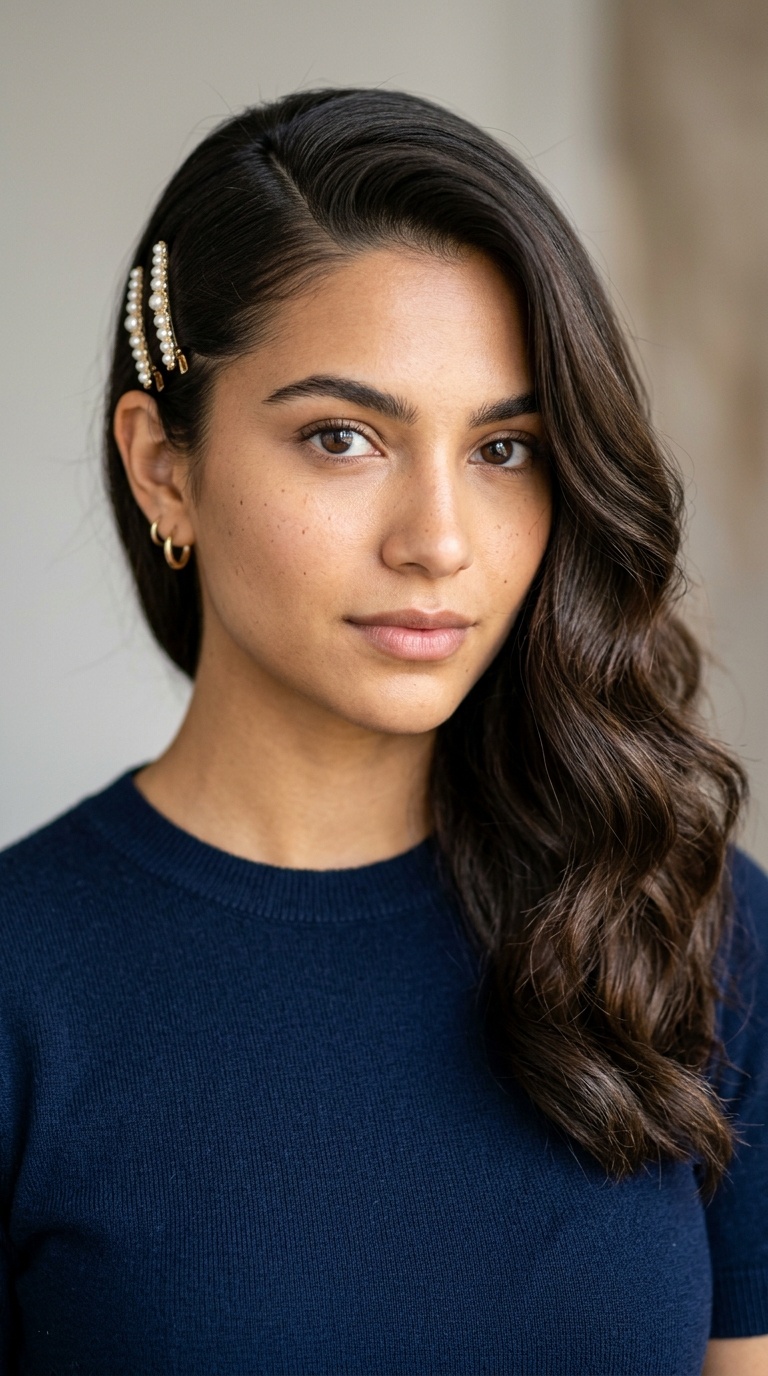 Deep Side Part with Pins