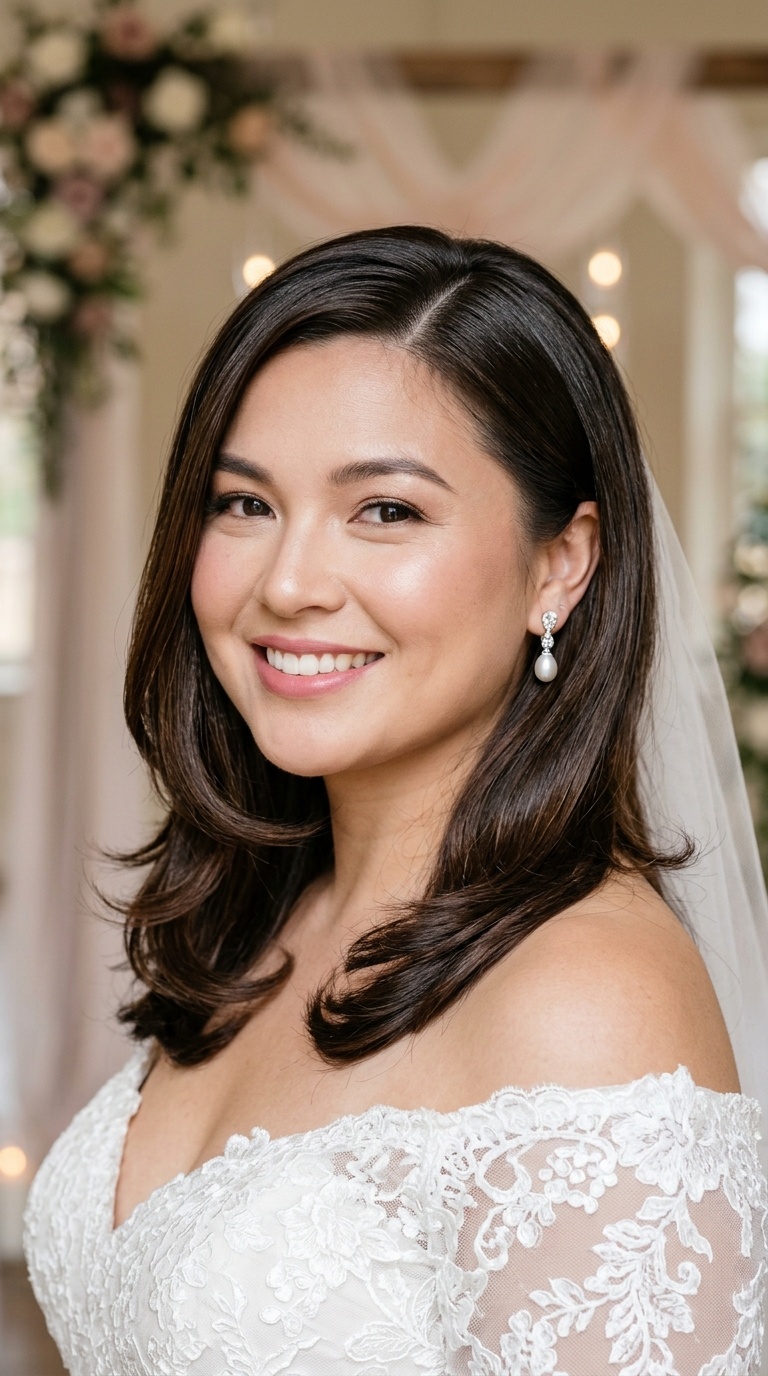 Deep Side Part with Sleek Layers