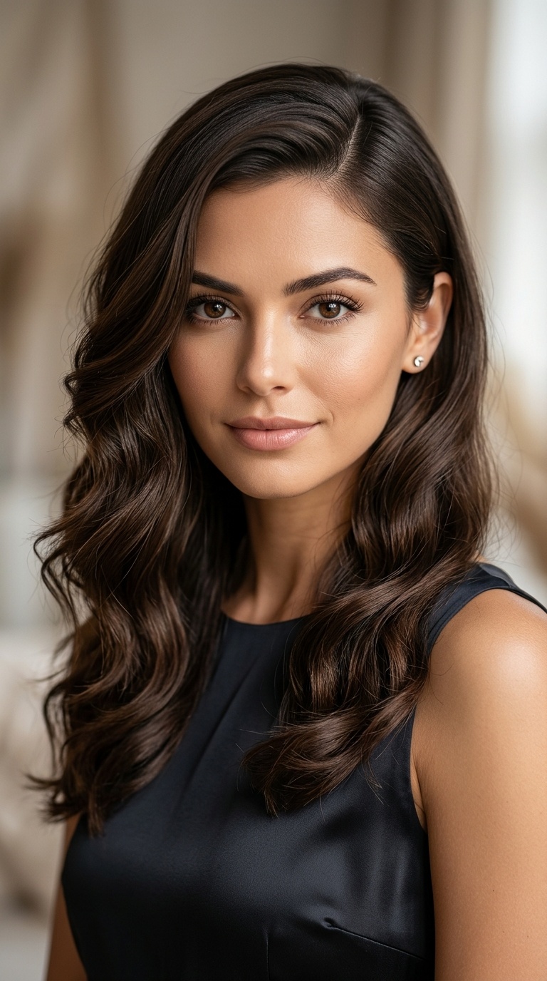 Deep Side Part with Soft Bends
