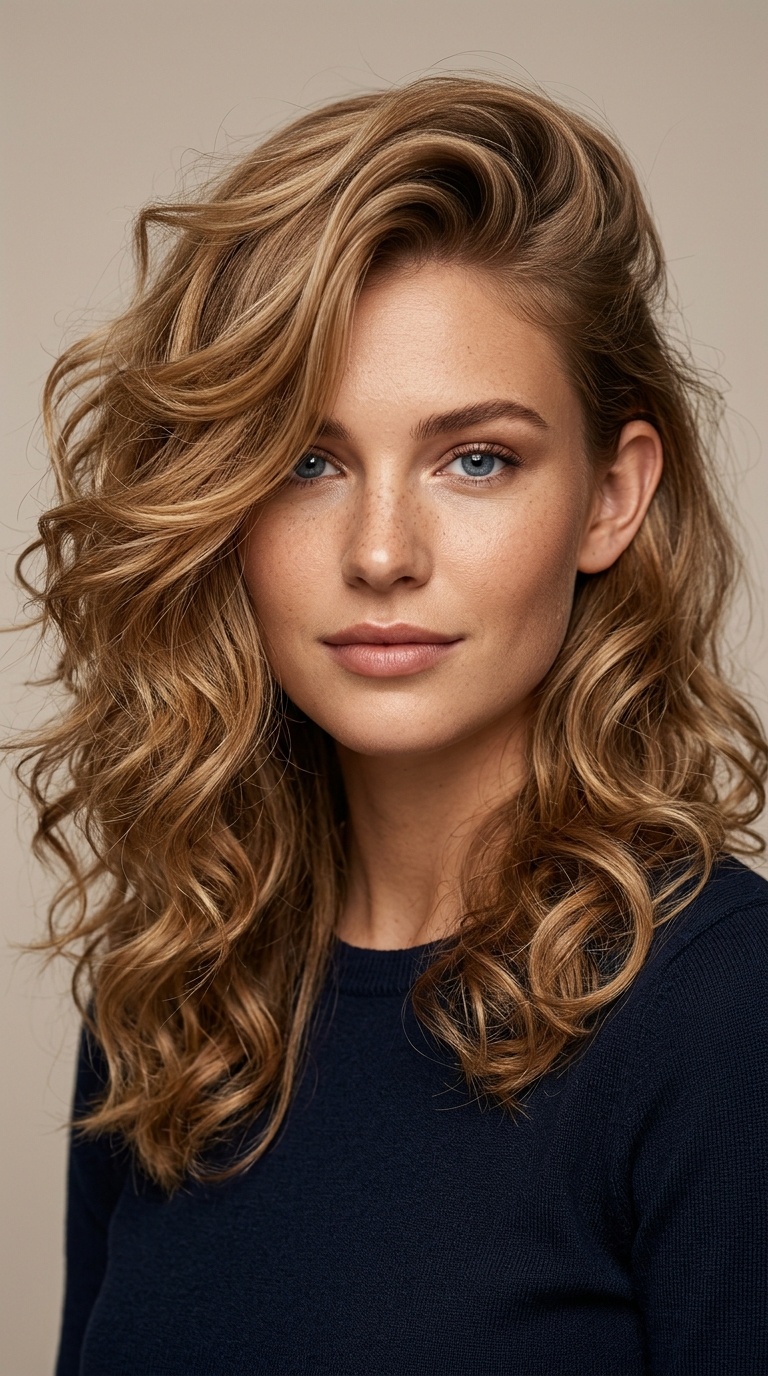 Deep Side Part with Voluminous Lift