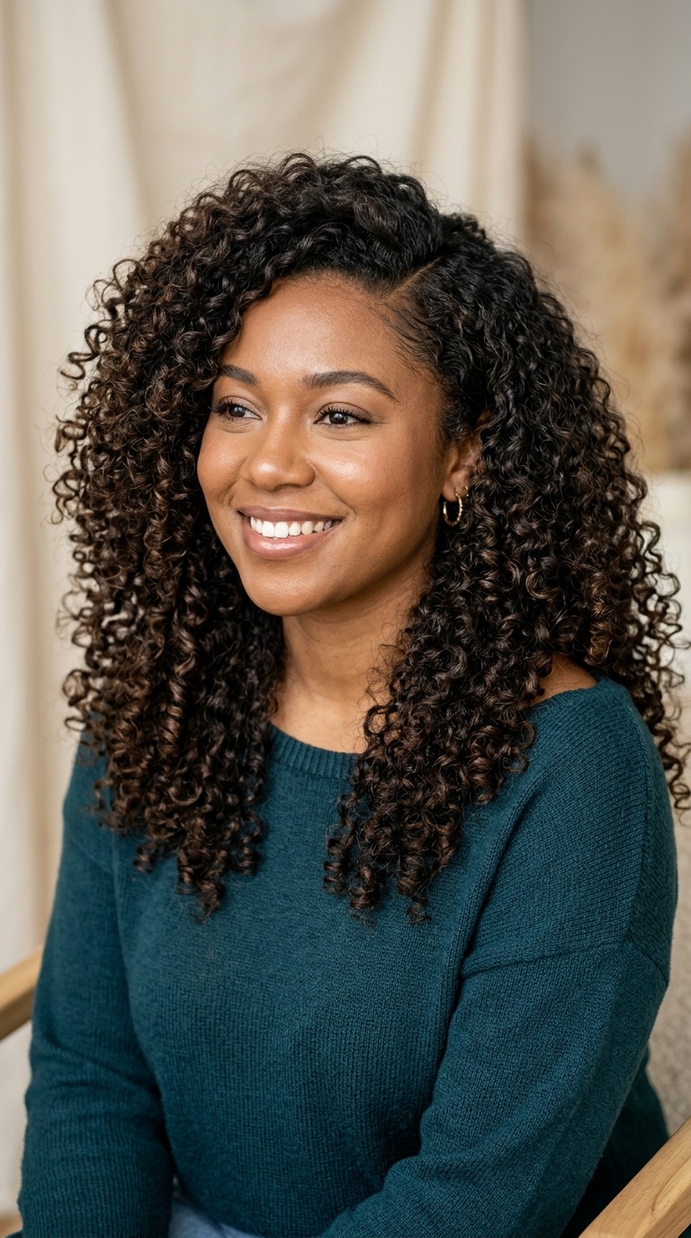 Deep Side-Parted Curls