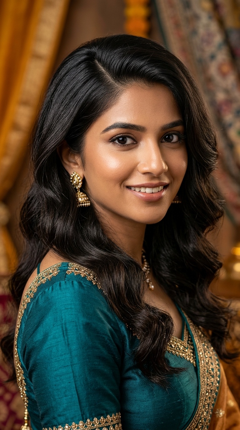 Deep Side-Parted Open Hair