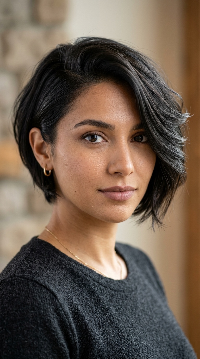 Deep Side-Swept Bob