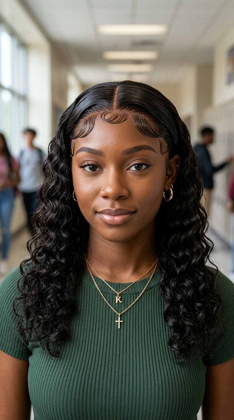 Deep Wave Middle Part with Flat-Laid Edges