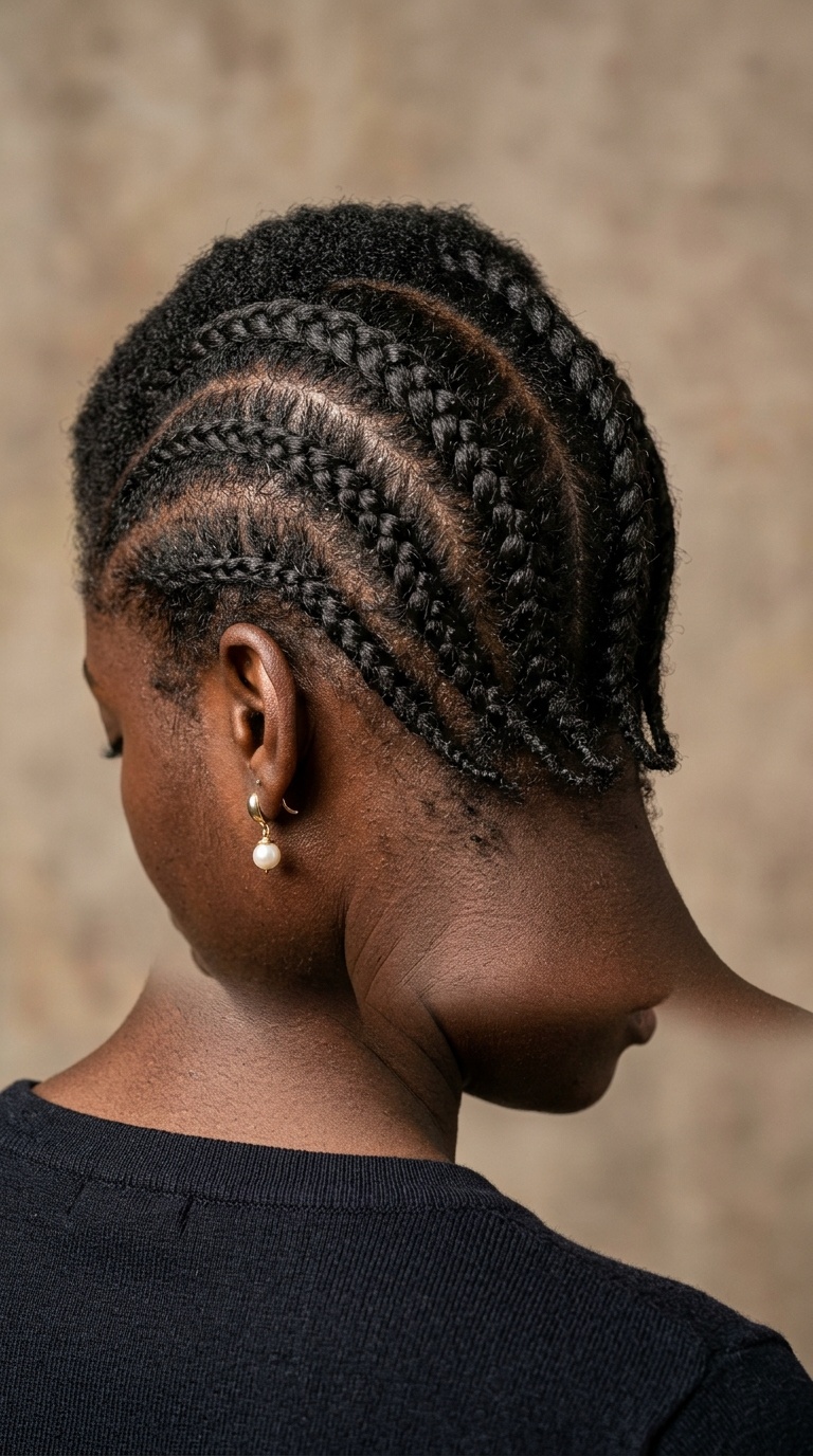 Detailed Nape Cornrows