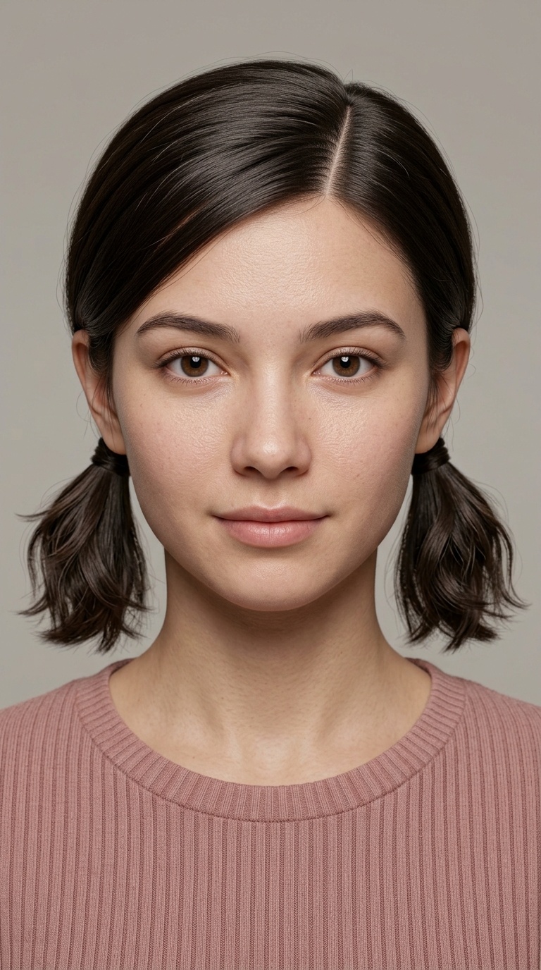 Diagonal Parted Pigtails