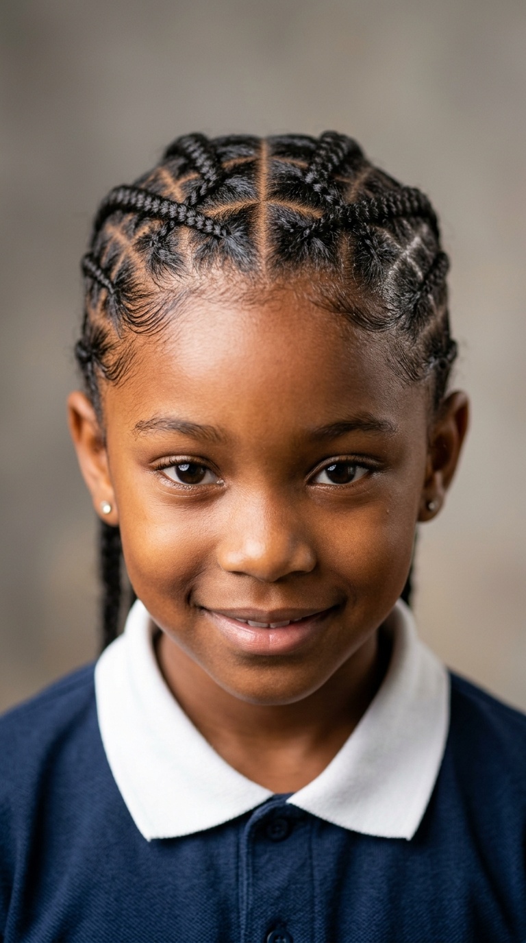 Diamond Pattern Grid Cornrows