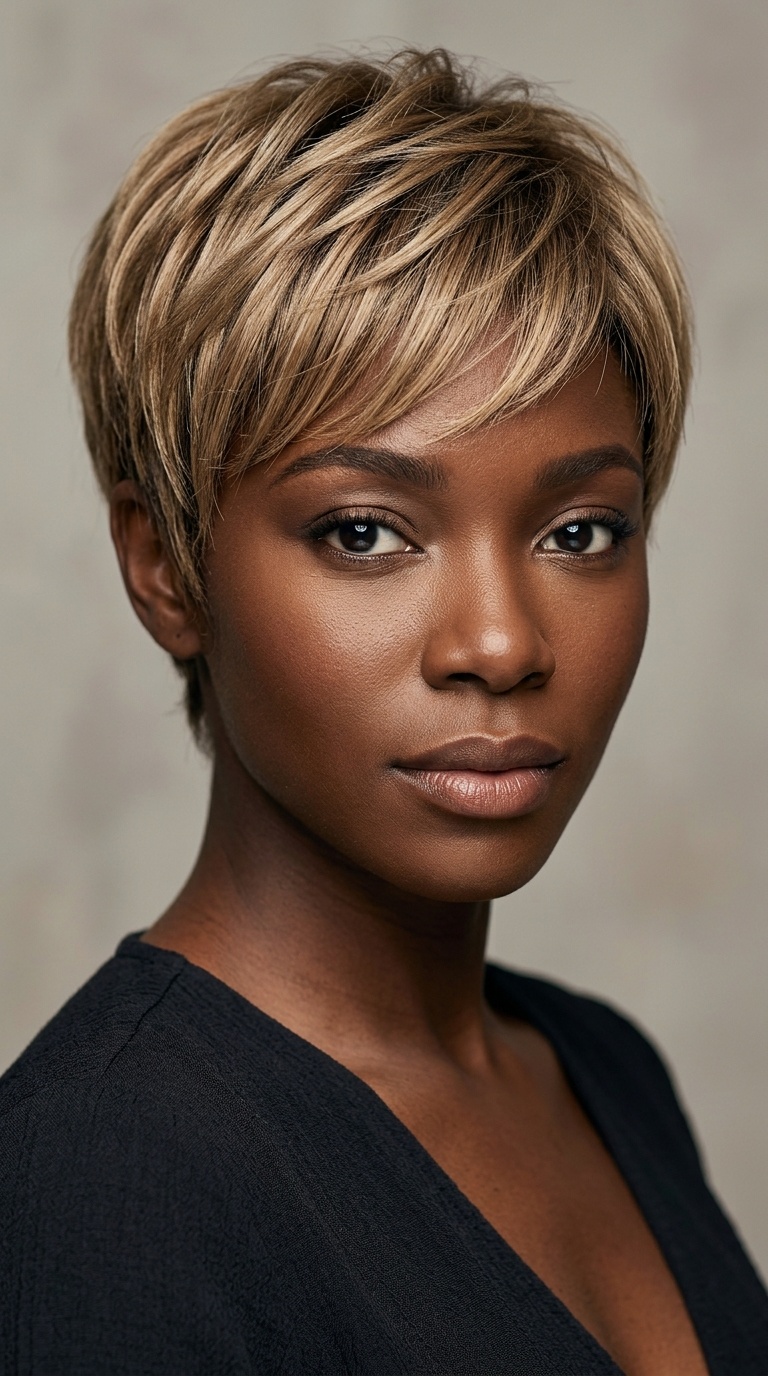 Dirty Blonde Pixie Cut