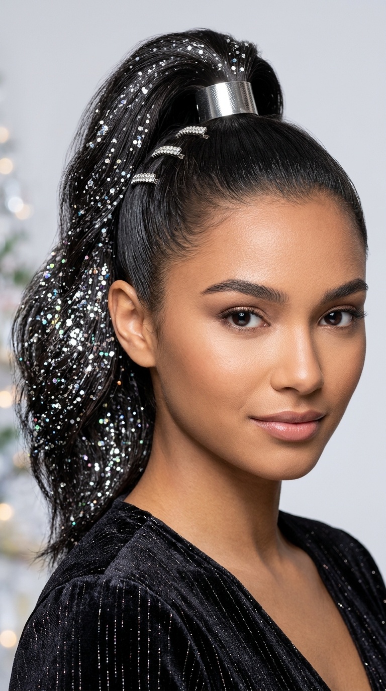 Disco Ball Ponytail