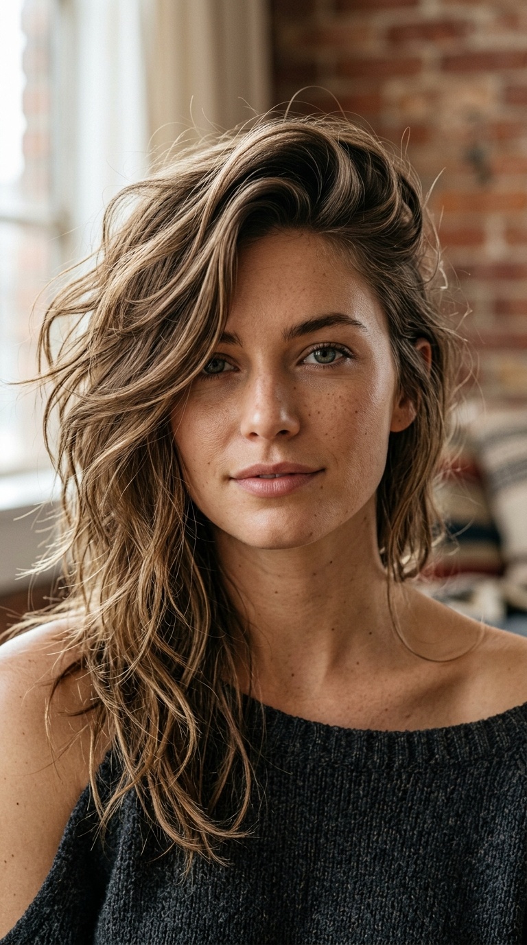 Disheveled Side-Swept Volume