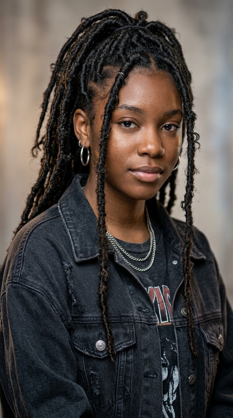 Distressed Faux Locs for Grunge Vibes