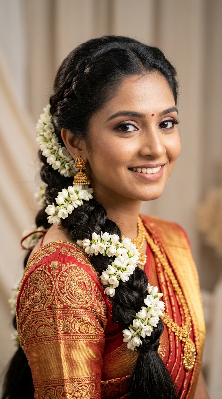 Double-Braid with Jasmine Garland