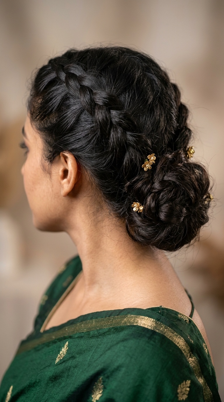 Double-Braided Messy Low Bun