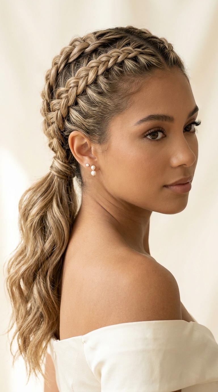 Double Braided Ponytail