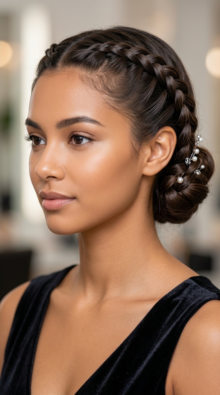 Double-Braided Sleek Chignon