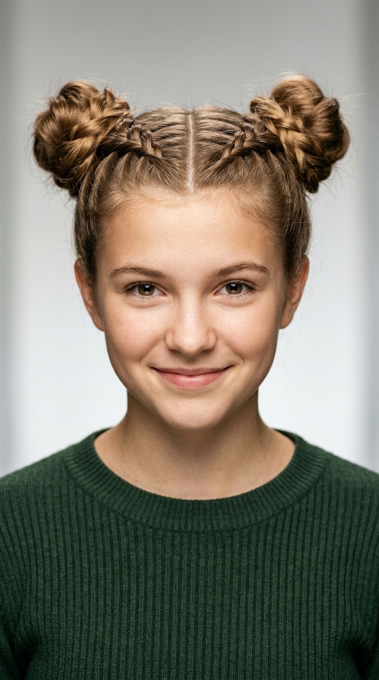 Double Braided Space Buns