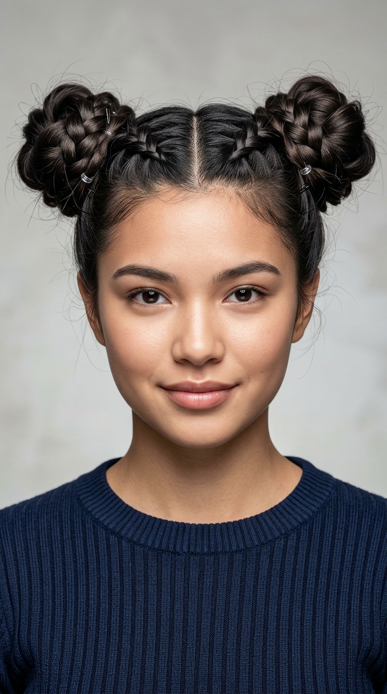 Double Braided Space Buns