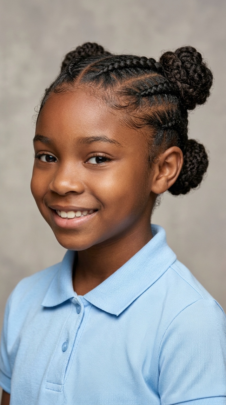 Double Cornrow Buns