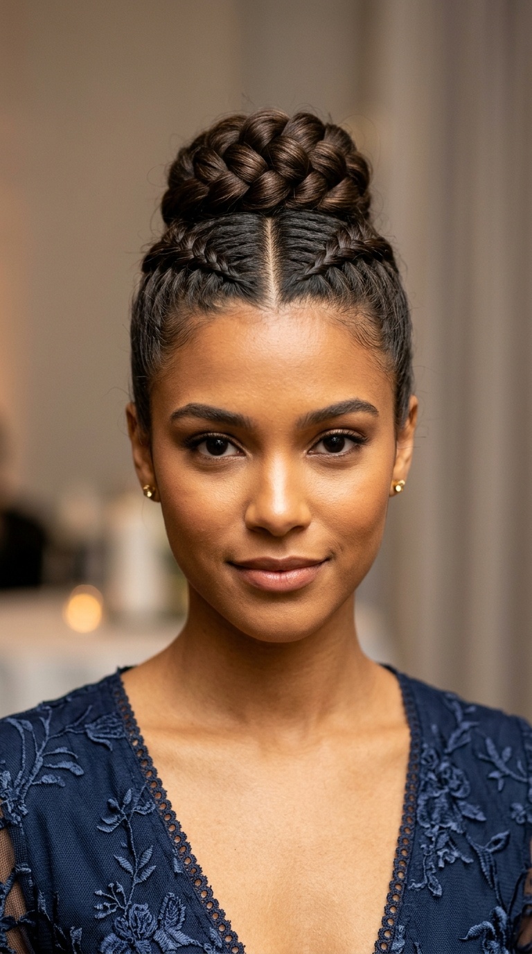 Double Dutch Braids into a Bun