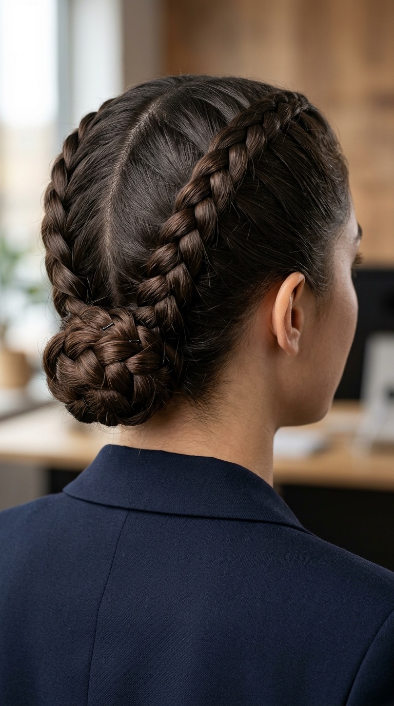 Double Dutch Braids into a Bun