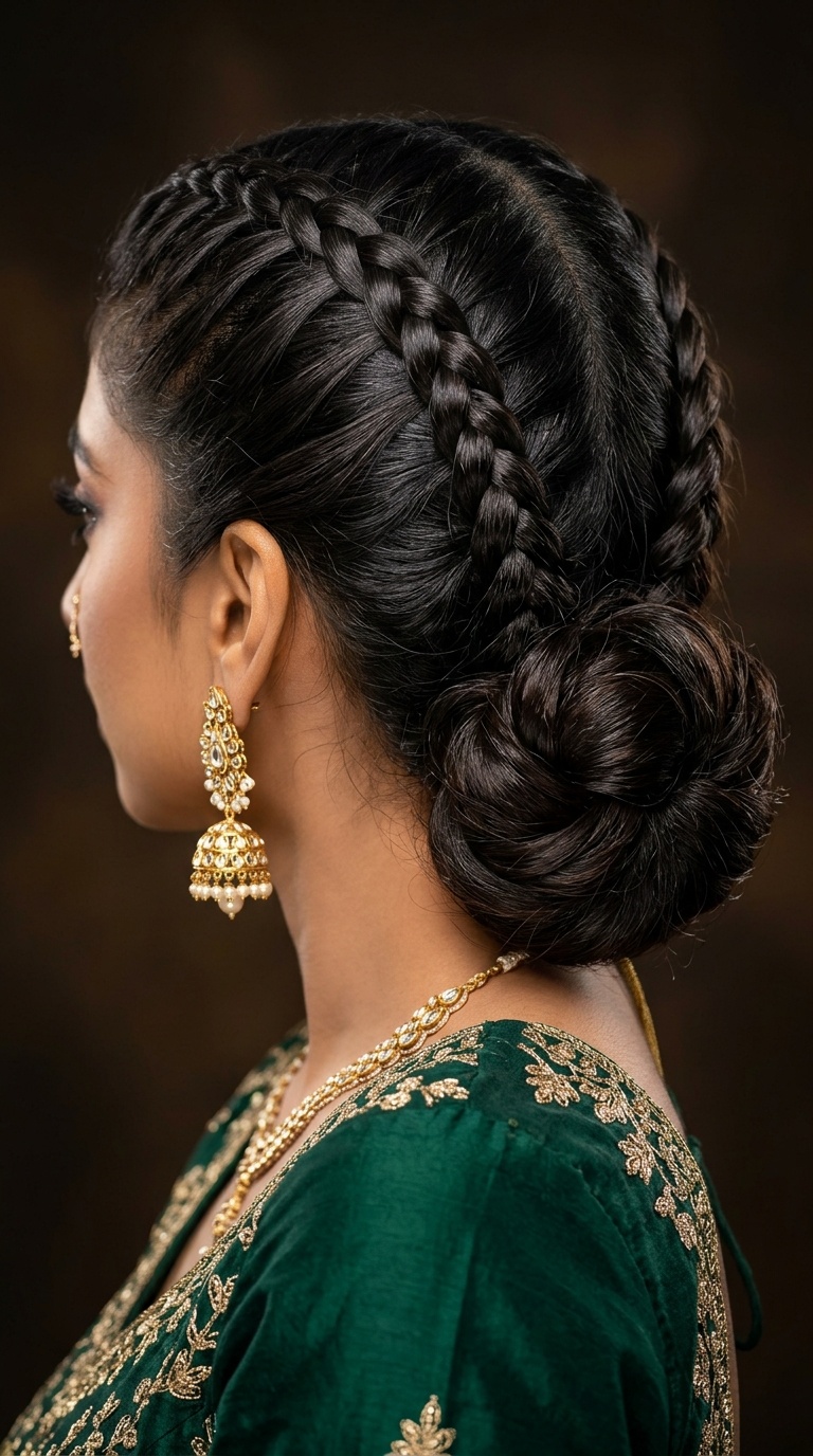 Double Dutch Braids into a Low Bun
