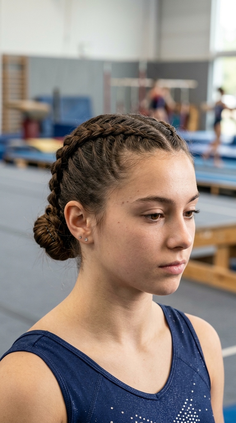 Double Dutch Braids into a Low Bun