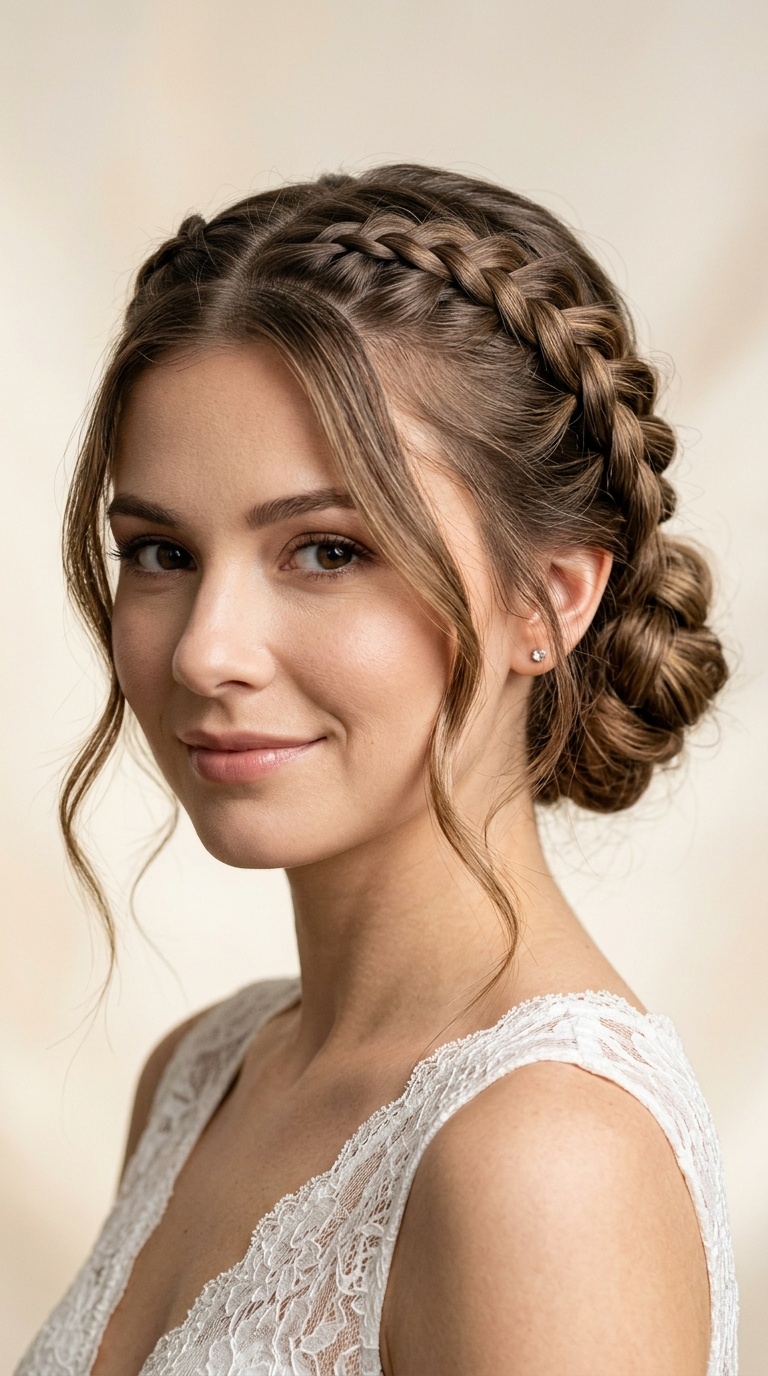 Double Dutch Braids into a Low Bun